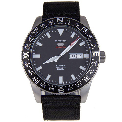 Seiko 5 Sports Automatic Watch Black สายผ้า รุ่น SRP667K1