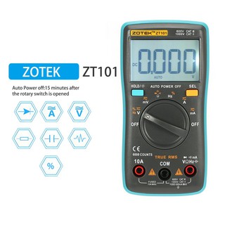 ZOTEK ZT101 มัลติมิเตอร์แบบดิจิตอล 6000 Counts และ ดิจิตอลมัลติมิเตอร์ AC/DC Ammeter Voltmeter