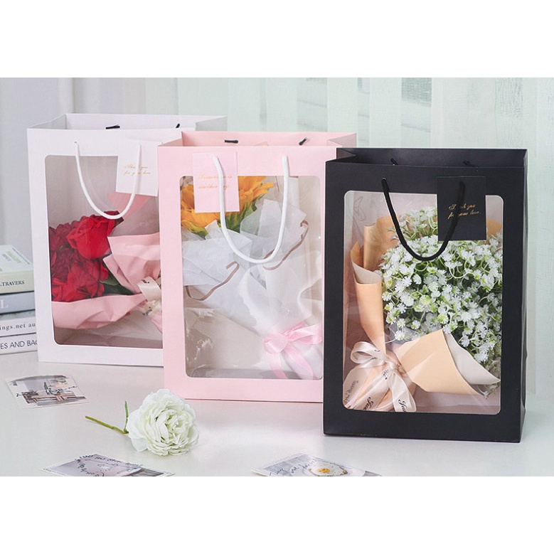 ถุงหิ้วกระดาษ ช่องหน้าต่าง ถุงกระดาษของขวัญ (TT29)