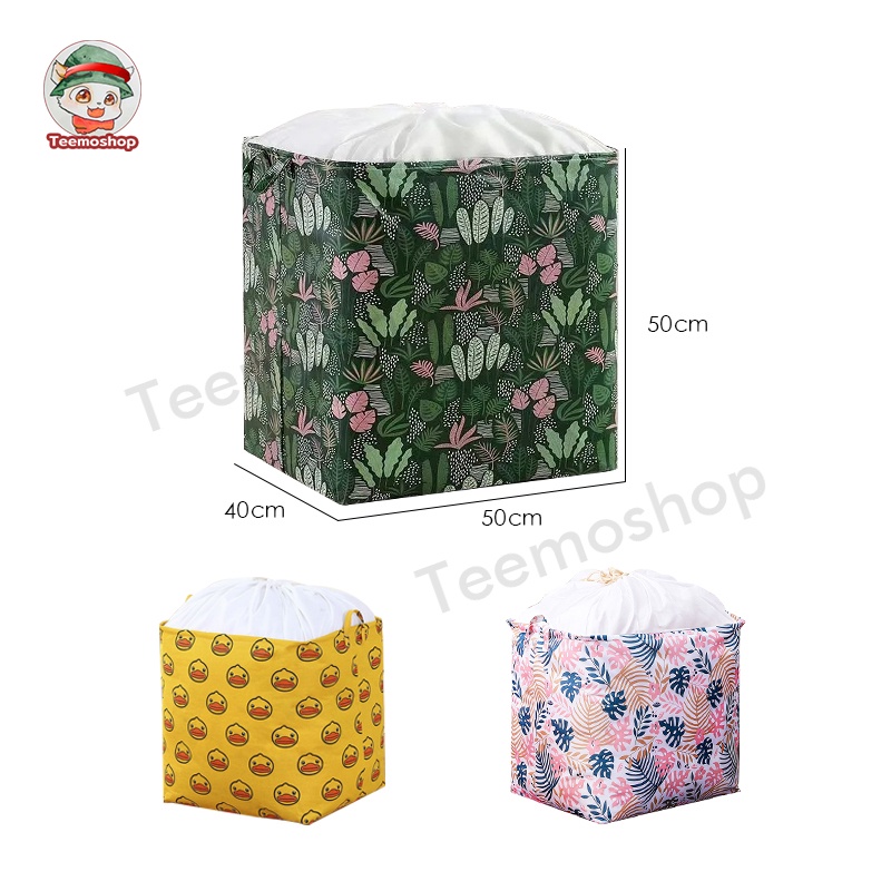 ถุงเก็บของอเนกประสงค์ ตะกร้าผ้า มีเชือกรูด เก็บเสื้อผ้า ผ้านวม การเลือกหลายสี - รูปที่ 7