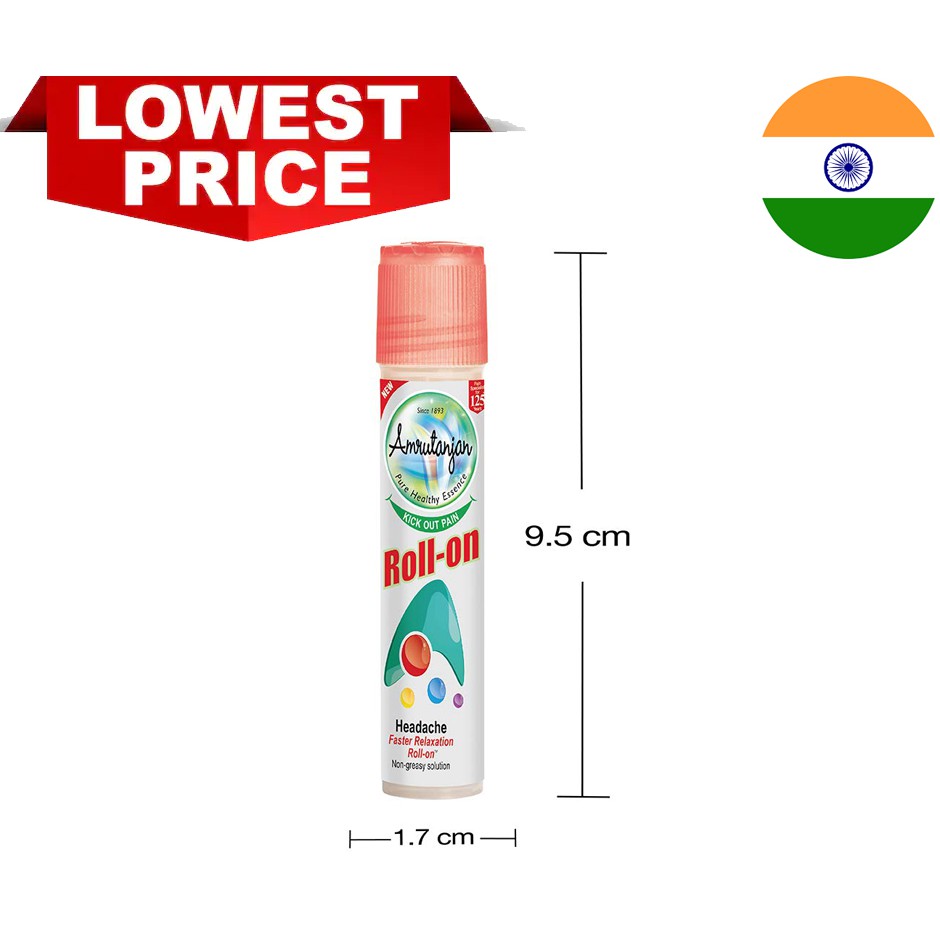 พรีออเดอร์(ของแท้) Amrutanjan Headache Faster Relaxation Roll on 10ml แก้มึนหัว ลดไมเกรน ปวดไมเกรน แ