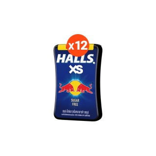 [แพ็ค 12 กล่อง] Halls XS Sugar-Free Red Bull ฮอลล์ เอ็กซ์เอส ลูกอมชูการ์ฟรี เรดบูล 13.8 กรัม