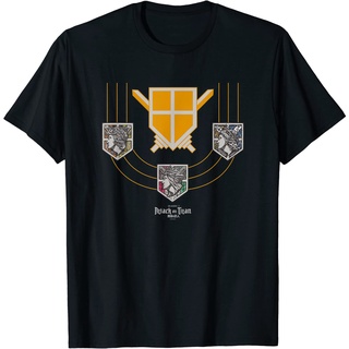 เสื้อยืดโอเวอร์ไซส์เสื้อยืด พิมพ์ลาย Attack on Titan Season 3 Coronation Crests สําหรับผู้ชายS-3XL