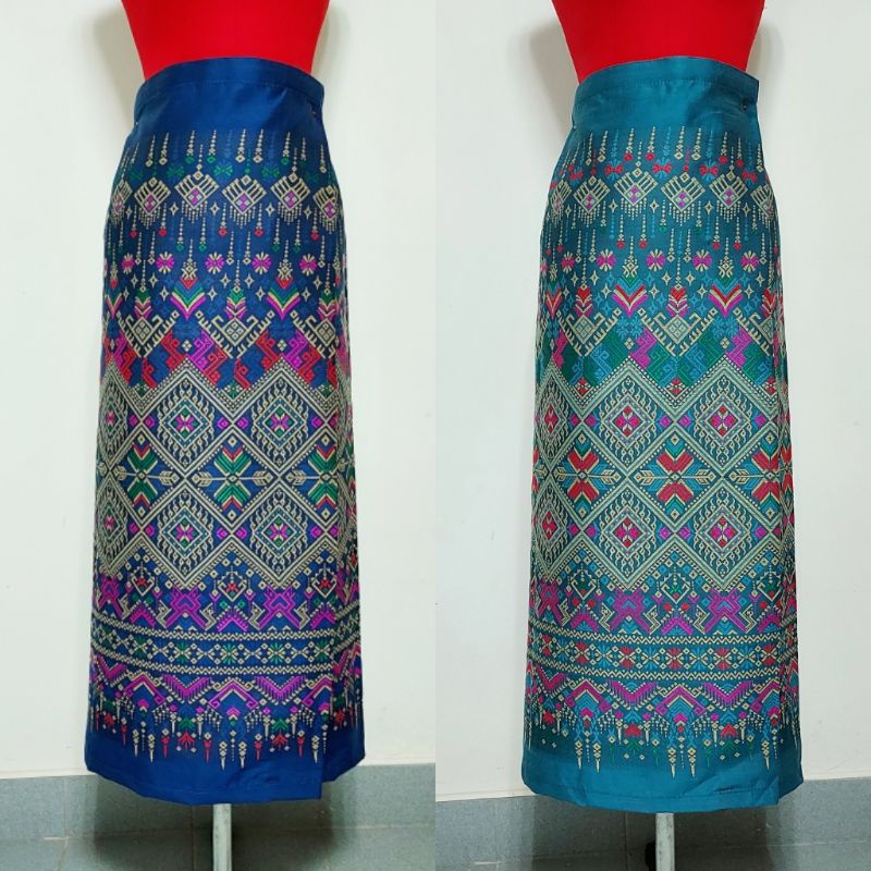 SALE 299 ผ้าถุงสำเร็จอัดกาว แบบป้ายติดตะขอ ผ้าทอ