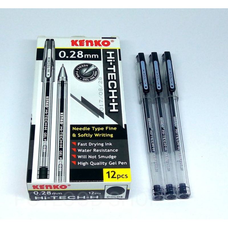HI TECH KENKO 0.28MM BALL PEN/HI-TECH H PEN/HITEK BALL PEN HI TEC BLACK BALL PEN