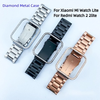 เคสโลหะ ประดับเพชร สําหรับ Xiaomi Mi Watch Lite Smart Watch เคสป้องกัน สําหรับ Redmi Watch 2 2lite Correa Bezel