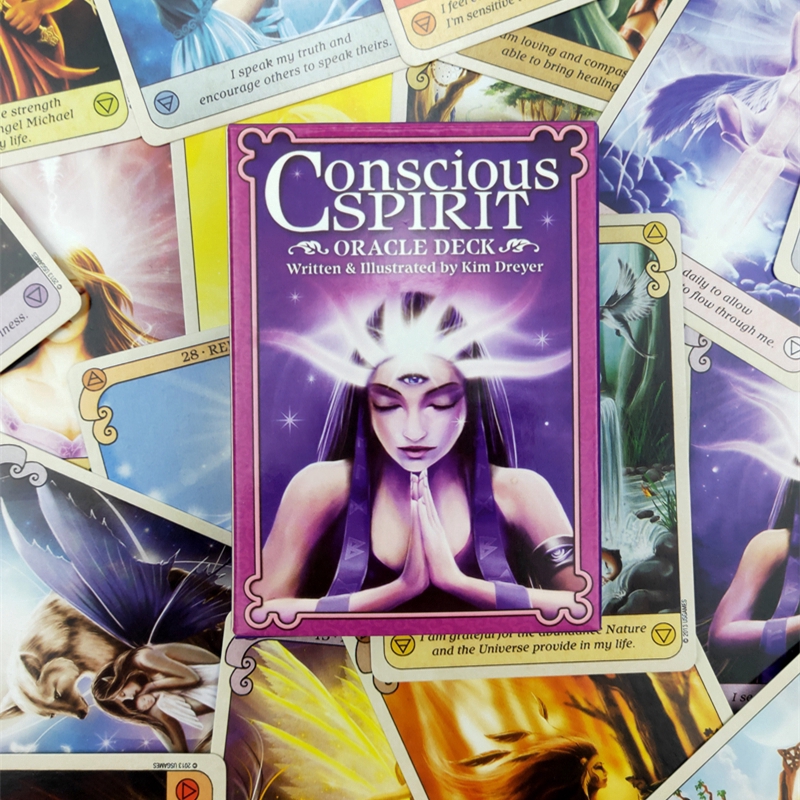 【Ready Stock】New Oracle Cards Divination Conscious spirit Oracle Card with Colorful Box
