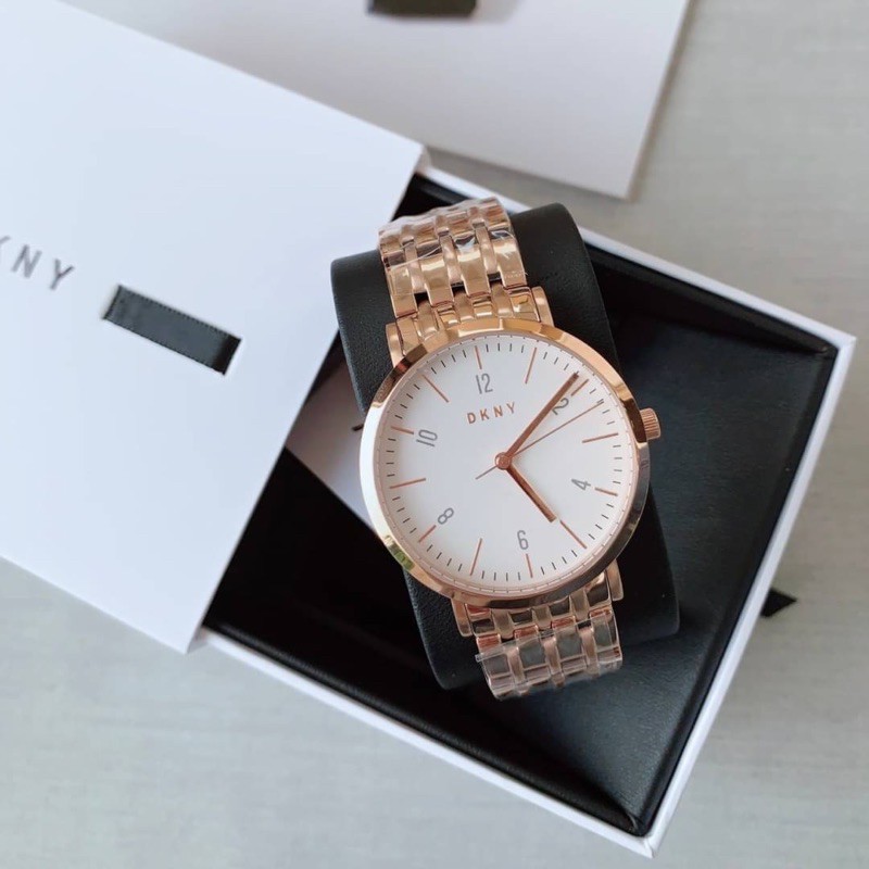 (ผ่อน0%) นาฬิกา DKNY Watch NY2504 Minetta Rose Gold Tone 42mm สีโรสโกลด์