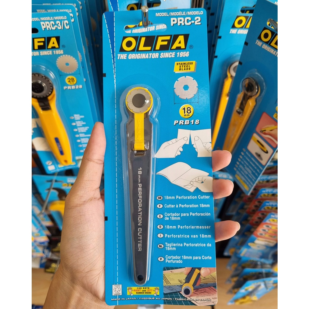 OLFA มีดคัตเตอร์ลูกกลิ้ง PRC-2 ขนาด 18 มม. ตัดปรุ/ตัดเรียบได้ งานตัดปรุกระดาษ ตั๋ว คูปองฯ
