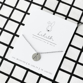 Lilith - Alphabet Necklace สร้อยคอตัวอักษร A-Z  stainless สีเงิน