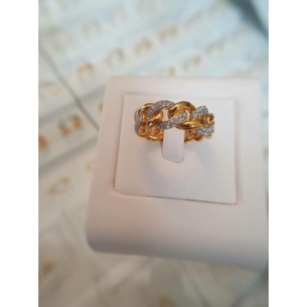 แหวนเพชร  แหวนทองฝังเพชรแท90เม็ด 0.48กะรัต