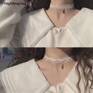[highbuying] น่ารัก สีขาว ลูกไม้ นางฟ้า สร้อยคอ หวาน สร้อยคอ ไหปลาร้า โซ่ ผู้หญิง เครื่องประดับ ใหม่ พร้อมส่ง