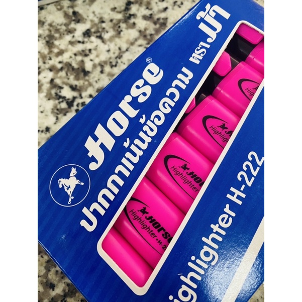 ปากกาเน้นข้อความ ปากกาไฮไลท์ สีสะท้อนแสง ตราม้า H-222 Horse ปากตัด US.Ststion - รูปที่ 3