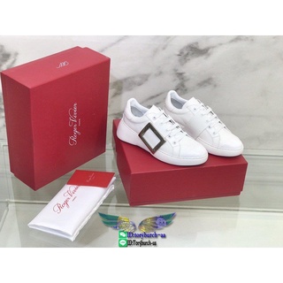 Roger Vivier lace-up flat skateboard sneaker casual white shoes outdoor golf tennis shoes size35-41