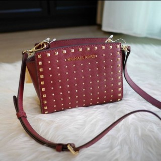 ส่งฟรี+ผ่อน0%🌈Michael Kors SELMA STUD Mini Saffiano Leather