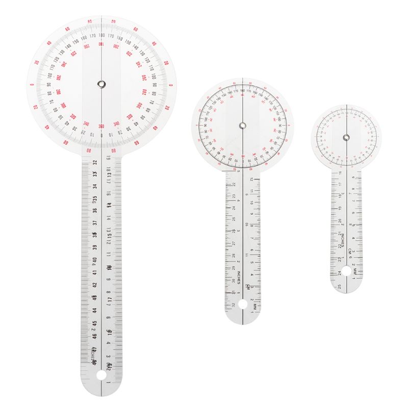 QJ 3 ชิ้นชุด Spinals Goniometer ไม้โปรแทรกเตอร์ Userful Multi-Rurler Goniometer มุม Spinal ไม้บรรทัด