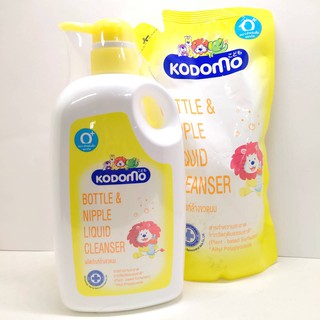 KODOMO ผลิตภัณฑ์ ล้างขวดนม ชนิดขวดปั๊ม 750 มล. 1 ขวด + ผลิตภัณฑ์ ล้างขวดนม ชนิดถุงเติม 600 มล. 1 ถุง