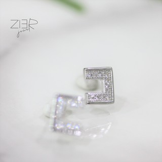 ต่างหูประดับพลอยเงินแท้ 925 Earring Silver 925-(E14160154)