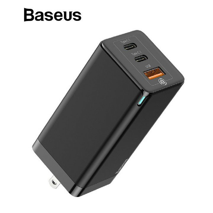 Baseus หัวชาร์จเร็ว GaN 65w Adapter Mini Quick Charger type C อะแดปเตอร์ ปลั๊ก usb charger หัวชาร์จ ak39
