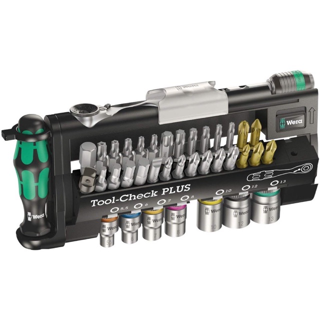WERA Tool-Check Plus Bit Ratchet Set with Sockets 1/4