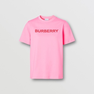 เสื้อยืด ผ้าฝ้าย พิมพ์ลายโลโก้ Burbaory สําหรับผู้หญิง 80573701