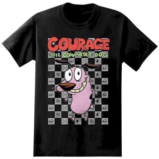 แขนสั้นcrew neckเสื้อยืดแขนสั้น ผ้าฝ้าย พิมพ์ลาย Courage The Cowardly Dog สไตล์คลาสสิก สําหรับผู้ชายS-XXXXL