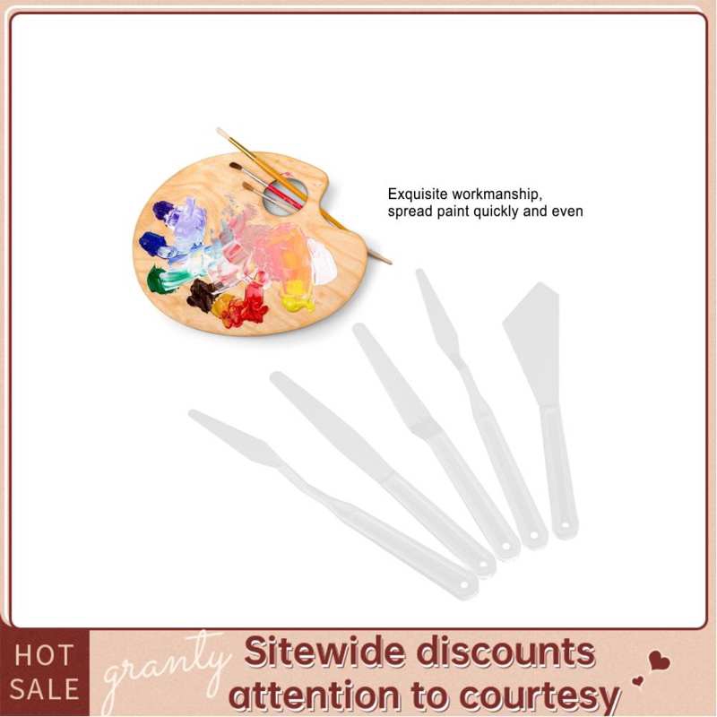 Granty 5PC Palette Artist Pallet มีดไม้พายพลาสติกชุดภาพวาดอะคริลิค