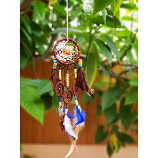 DreamCatcher ตาข่ายดักฝัน ขนาดวง 7cm. ยาว 27cm. (00003)(Handmade)(TH) ของขวัญ ของตกแต่งสวยงาม !!