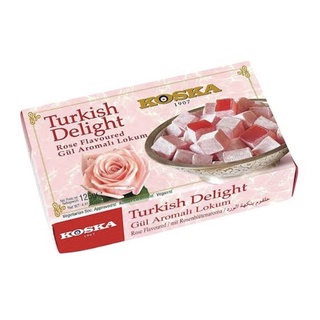 Turkish delight with rose . / Koska ขนมหวานประจำชาติตุรกี