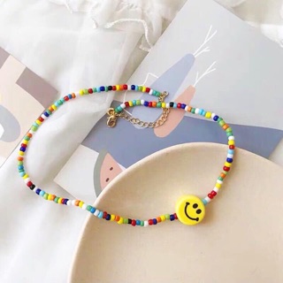 💕สร้อยลูกปัด สไตล์ Choker หน้ายิ้ม Smiley