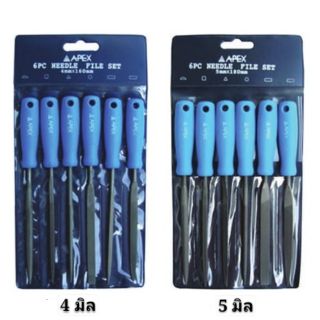 พร้อมส่ง! ตะไบ APEX 4 มิลพร้อมด้าม 6 ตัวชุด , 5มิลพร้อมด้าม 6 ตัวชุด
