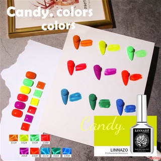 Linnazo 15มิลลิลิตรสุทธิสีแดงยุโรปและอเมริกายาทาเล็บกาว DIY เล็บเรืองแสงญี่ปุ่นลูกอมสีรุ้ง2022ใหม่ร้านทำเล็บฤดูใบไม้ผลิและฤดูร้อนยาทาเล็บกาวเล็บเครื่องมือ