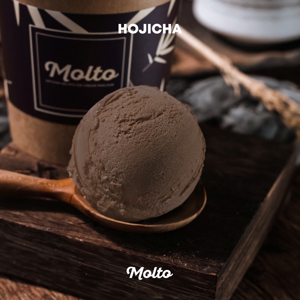 Hojicha  (ไอศกรีม ชาเขียว โฮจิฉะ 1 ถ้วย 16 oz.) - Molto Premium Gelato
