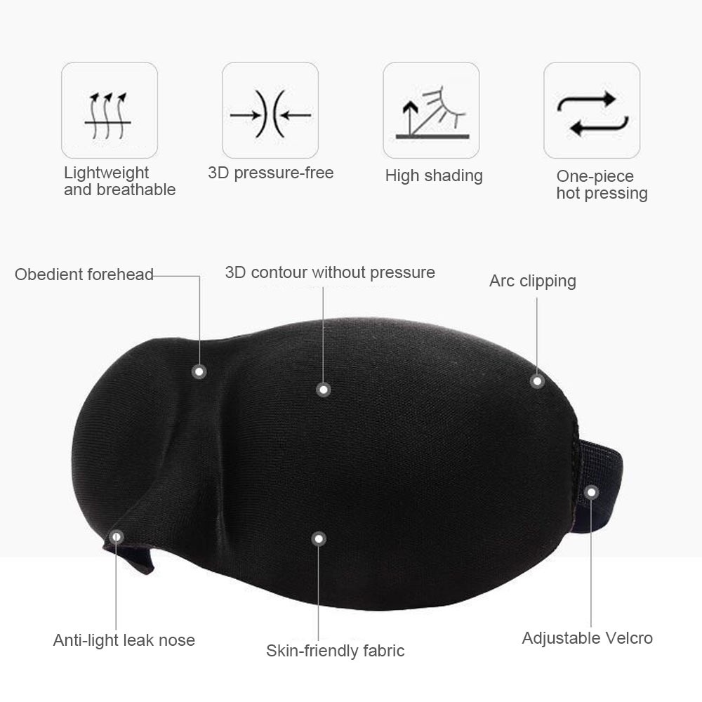 3D Sleep Eye Mask หน้ากากปิดตา 3 มิติ ผ้าปิดตา ผ้าฟองน้ํา ป้องกันดวงตา นอนหลับ เดินทาง แรเงา สําหรับผู้ชาย และผู้หญิง