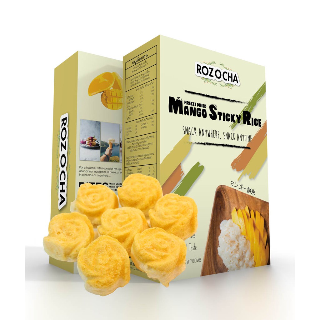 Rozocha Freeze Dried Mango Sticky Rice 100g Shopee Thailand
