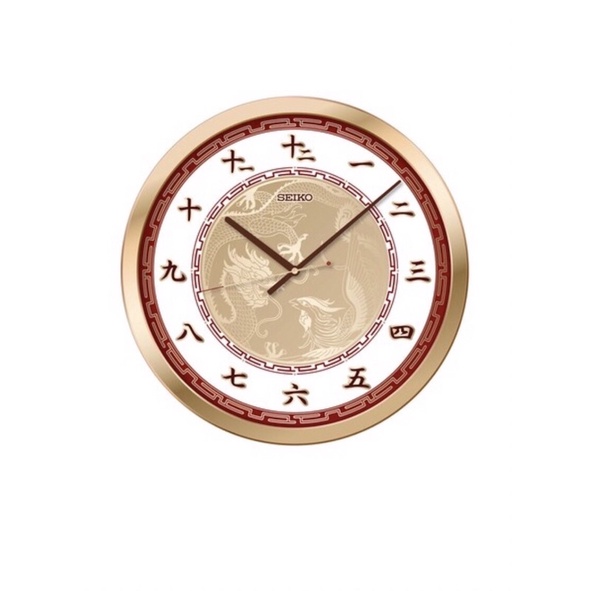 นาฬิกาแขวน ไซโก้ (Seiko) ขอบทอง เลขจีน ขนาด 16 นิ้ว รุ่น QXA790G