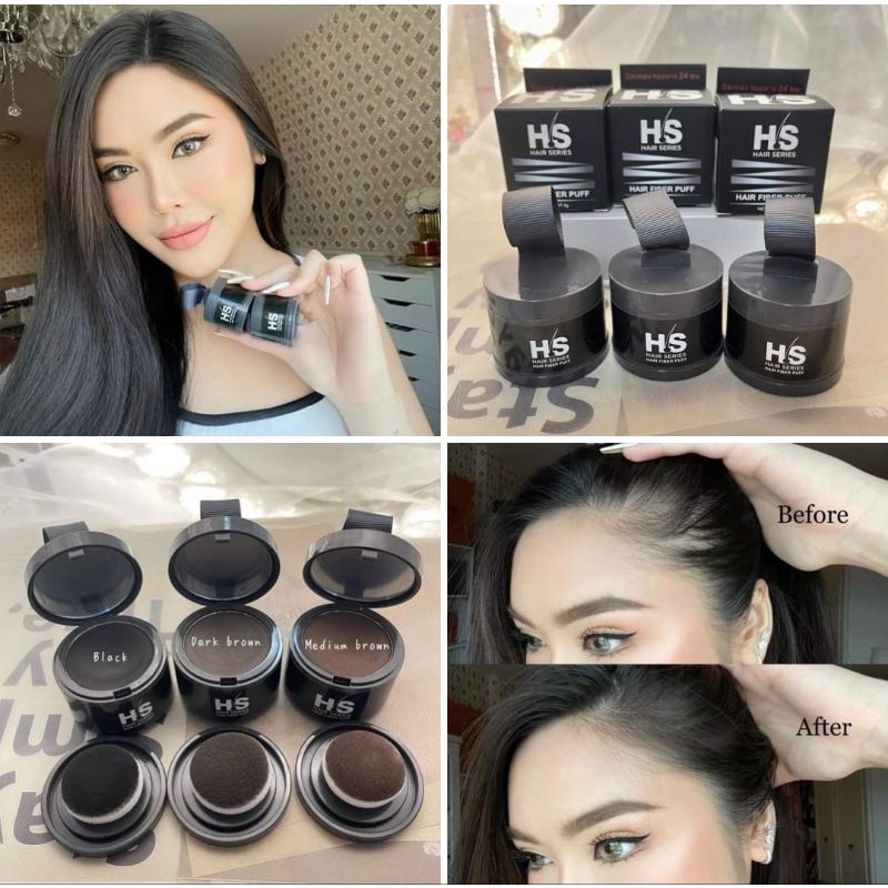 ปิดเหม่ง ทนน้ำทนเหงื่อ  Hair Series ไฟเบอร์ พัฟ เซ็ต 1 แถม 1