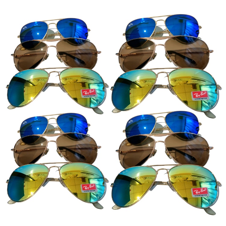 แว่นกันแดดผู้ชาย แว่นตากันแดด แว่นตาแฟชั่น กันแสง UV400%เลนส์ปรอท มี3สี ฟ้า, ชาเทา, ชาเขียว