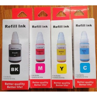 หมึกเติมCanon GI-790 Premium Refill Ink ดำ135ml./สี70ml.สำหรับ Canon ตระกูลG​  NOBOX.คุณภาพ​เต็ม​ เหมือนกับตัวที่มีกล่อง