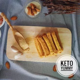 ขนมปังแท่งอบ รสเนยกระเทียม คีโต KETO 100% Garlic bread เบาหวาน,เด็กแพ้กลูเตน ทานได้