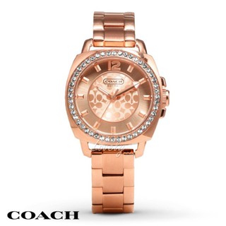 Coach Womens 14501701 Mini Boyfriend Rose Gold Tone Bracelet Watch(Black)