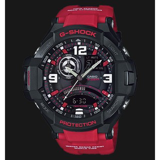 Casio G-shock Gravity นาฬิกาข้อมือผู้ชาย สายเรซิ่น รุ่น GA-1000-4B - สีแดง ประกัน CMG