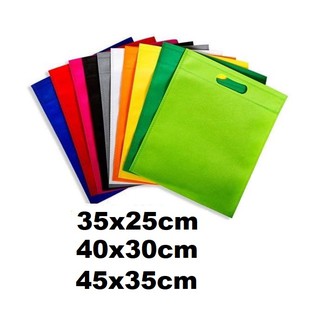 ถุงผ้าสปันบอนด์ 100ใบ ขนาด35x25cm, 40x30cm, 45x35cm  (แดง , …