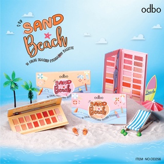 ⚡FLASH SALE⚡♡พร้อมส่ง  ODBO OD256 โอดีบีโอ แซนด์บีช ซิกส์ทีน คัลเลอร์ บีชท์ อายแชโดว์ พาเลท บลัชออน16สี ของแท้100%