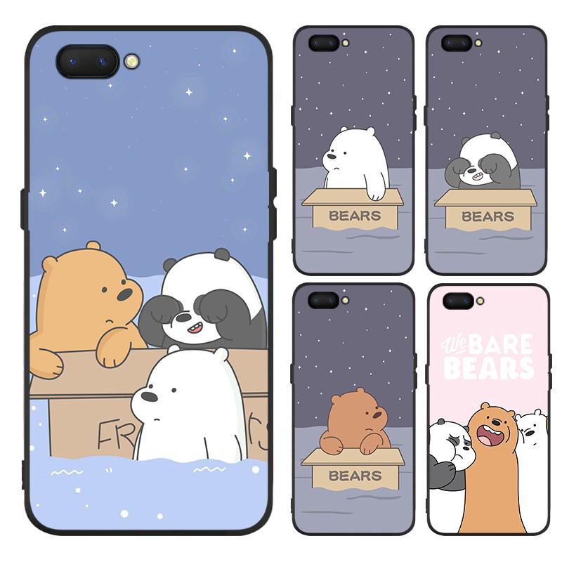 เคส OPPO A5 A9 A31 A12 A11K 2020 A3S A5S A7 F1S F5 F7 REALME C1 F9 F11 Pro มือถือ ลาย Bears สําหรับ