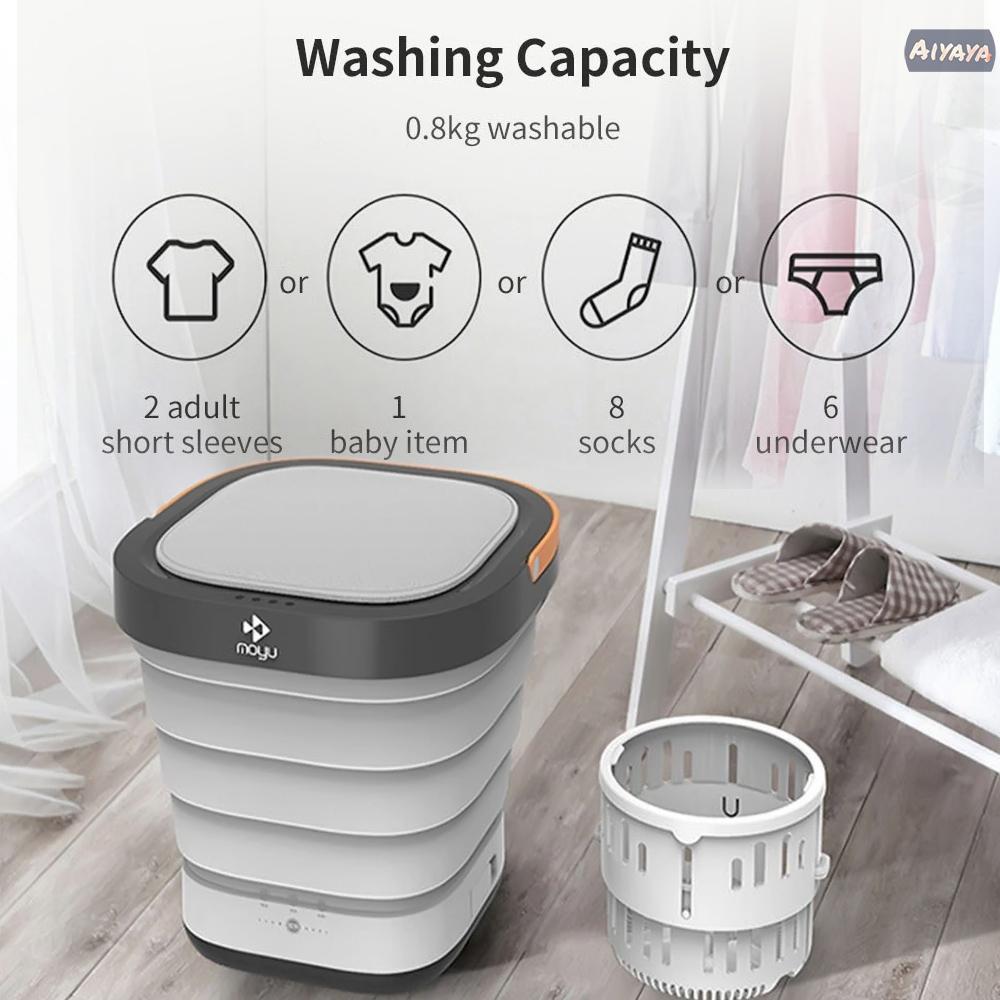 READY STOCK Moyu Wash Machine XPB08F2 2 in 1 Portable Foldable Mini