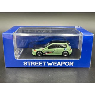 Street Weapon 1:64 / Honda EG6, matte green.