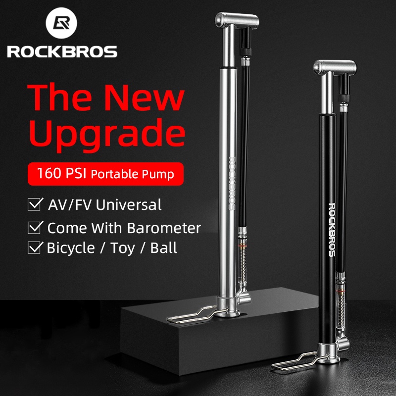 Rockbros เครื่องปั๊มลมยาง แรงดันสูง แบบพกพา อุปกรณ์เสริม สําหรับรถจักรยาน MTB AV FV