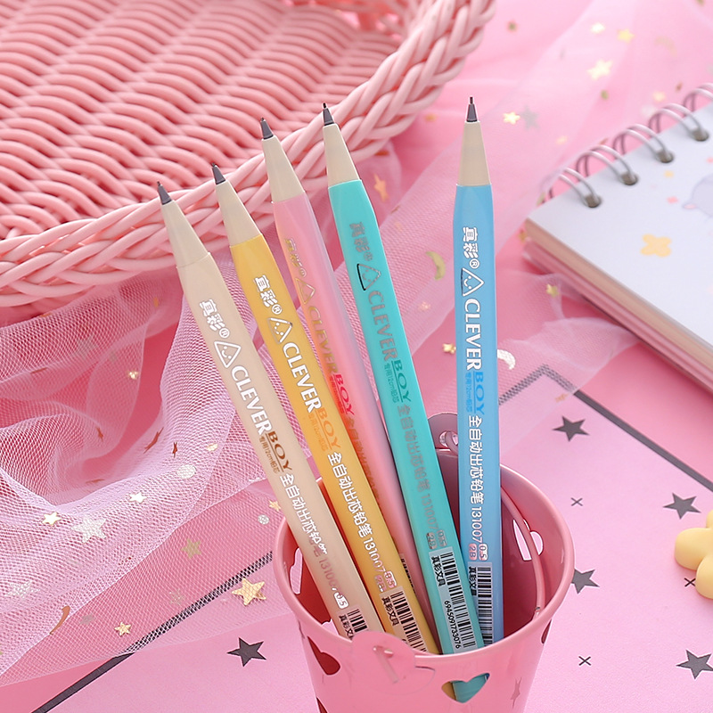 ดินสอกด ขนาด 0.5 มม. 0.7 มม. สีชมพู สําหรับวาดภาพ ร่างภาพ เครื่องเขียนนักเรียน สํานักงาน