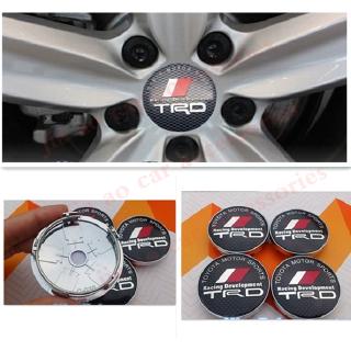 1pcs ฝาครอบดุมล้อรถยนต์ กันฝุ่น ลายโลโก้ Toyota TRD 60 มม.